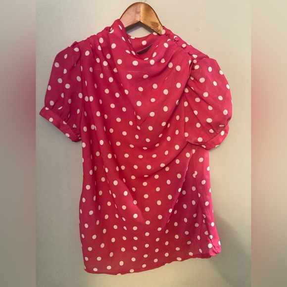 Vintage ÉVITA pink polka dot top - Picture 2 of 5